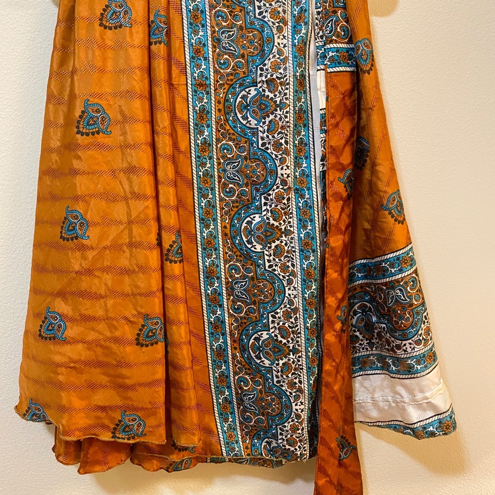 Silk Reversible  Wrap Skirt